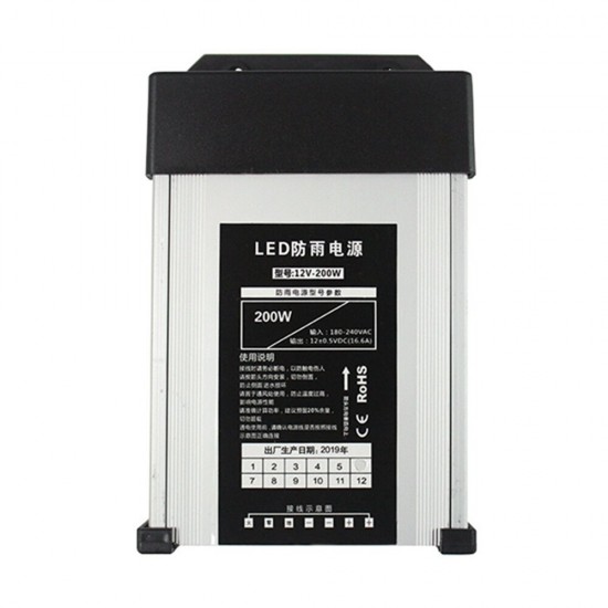 AC180-240V To DC12V 200W 300W 400W LED Driver Waterproof Lighting Transformer Outdoor Rainproof Power Supply AC180-240V To DC12V 200W 300W 400W LED Driver Waterproof Lighting Transformer Outdoor Rainproof Power Supply