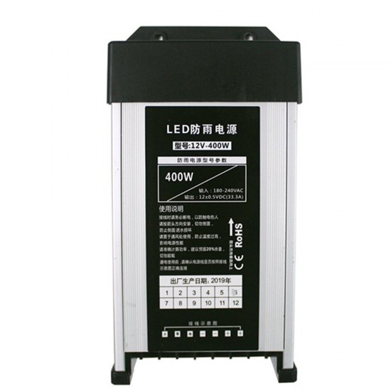 AC180-240V To DC12V 200W 300W 400W LED Driver Waterproof Lighting Transformer Outdoor Rainproof Power Supply AC180-240V To DC12V 200W 300W 400W LED Driver Waterproof Lighting Transformer Outdoor Rainproof Power Supply