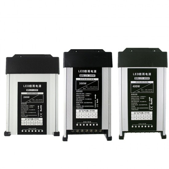 AC180-240V To DC12V 200W 300W 400W LED Driver Waterproof Lighting Transformer Outdoor Rainproof Power Supply AC180-240V To DC12V 200W 300W 400W LED Driver Waterproof Lighting Transformer Outdoor Rainproof Power Supply