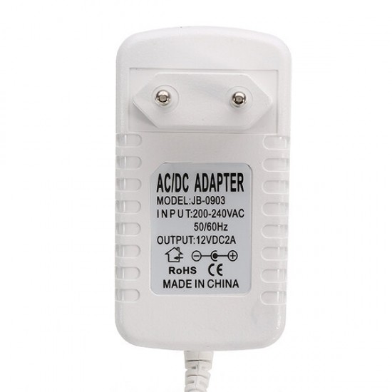 AC220-240V to DC12V 2A 24W EU Plug Power Supply Adapter Transformer for LED Strip Light