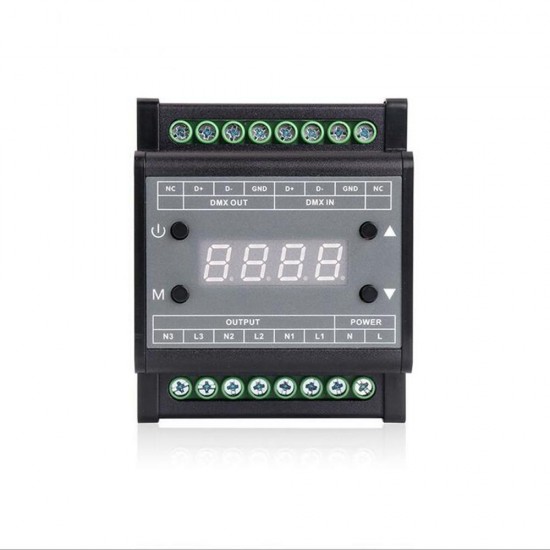 AC90-240V 3 Channels DMX LED Triac Dimmer Controller for Strip Lighting AC90-240V 3 Channels DMX LED Triac Dimmer Controller for Strip Lighting