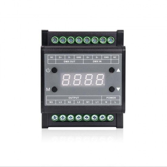 AC90-240V 3 Channels DMX LED Triac Dimmer Controller for Strip Lighting