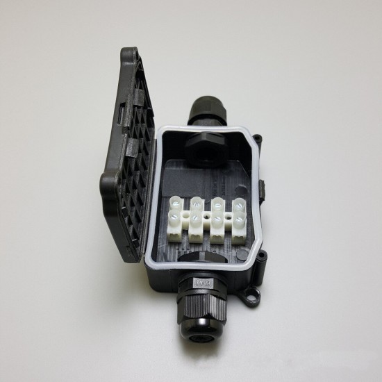 Black Plastic IP66 Waterproof 2Way Electrical Junction Box