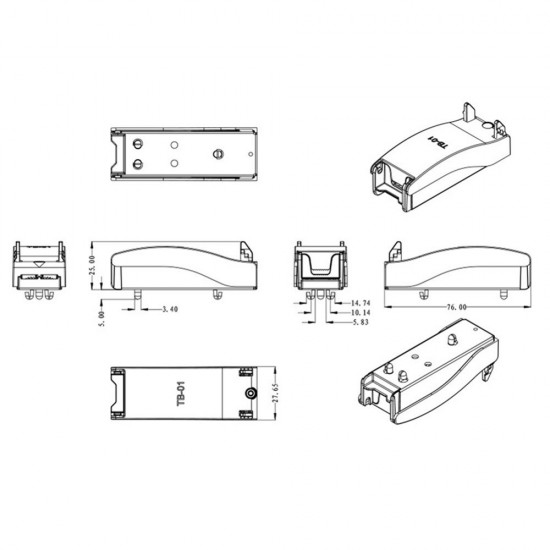 Black/White Shell 2Pin Quick Connector Terminal Dustproof Box