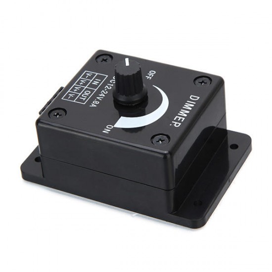DC 12-24V 8A Manual Adjustable LED Dimmer Switch Control For Single Color LED Strip DC 12-24V 8A Manual Adjustable LED Dimmer Switch Control For Single Color LED Strip