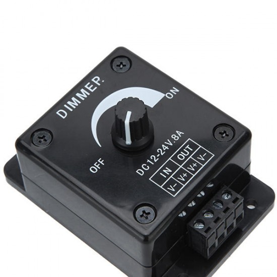 DC 12-24V 8A Manual Adjustable LED Dimmer Switch Control For Single Color LED Strip