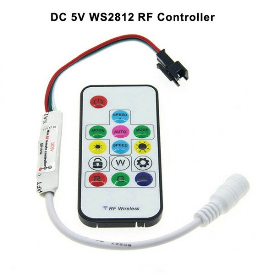 DC 5V WS2812 /12V WS2811 RF LED Light Strip Wireless Remote Mini Controller