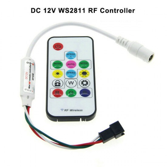 DC 5V WS2812 /12V WS2811 RF LED Light Strip Wireless Remote Mini Controller