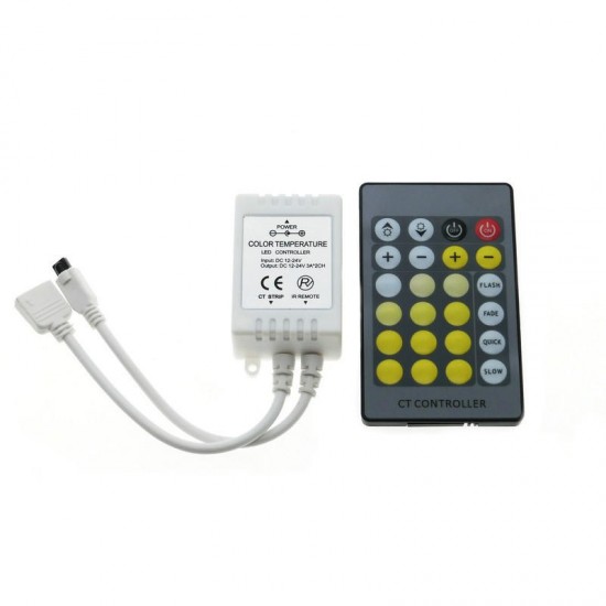 DC12-24V 24 Keys Remote Control+IR Controller for Double Colors Warm White+White LED Strip Light DC12-24V 24 Keys Remote Control+IR Controller for Double Colors Warm White+White LED Strip Light