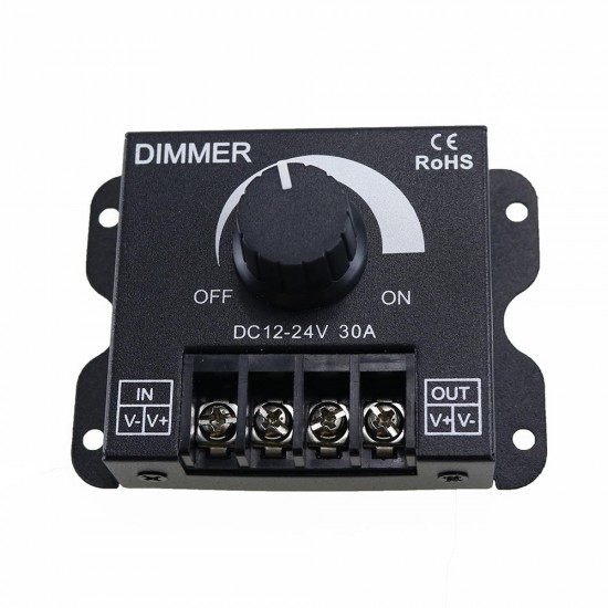 DC12-24V 30A Brightness Adjustable LED Dimmer Controller for 5050 3528 Single Color Strip Light DC12-24V 30A Brightness Adjustable LED Dimmer Controller for 5050 3528 Single Color Strip Light