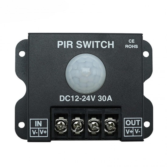 DC12-24V 30A Human Body Delay Time Infrared PIR Motion Sensor Switch for LED Strip Light DC12-24V 30A Human Body Delay Time Infrared PIR Motion Sensor Switch for LED Strip Light