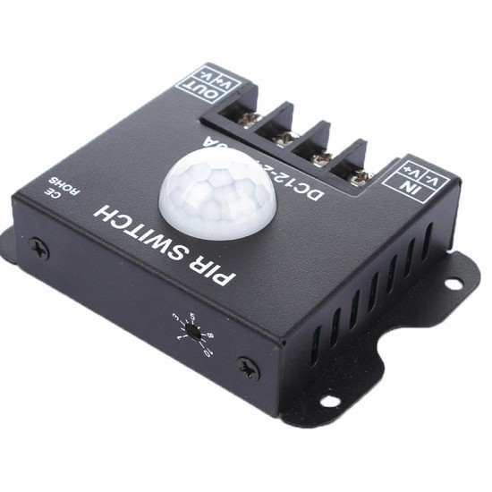 DC12-24V 30A Human Body Delay Time Infrared PIR Motion Sensor Switch for LED Strip Light DC12-24V 30A Human Body Delay Time Infrared PIR Motion Sensor Switch for LED Strip Light