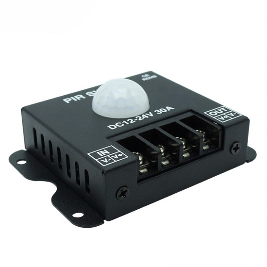 DC12-24V 30A Human Body Delay Time Infrared PIR Motion Sensor Switch for LED Strip Light DC12-24V 30A Human Body Delay Time Infrared PIR Motion Sensor Switch for LED Strip Light