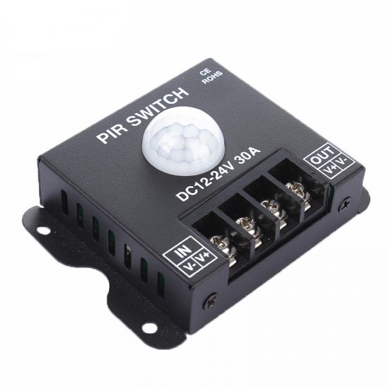 DC12-24V 30A Human Body Delay Time Infrared PIR Motion Sensor Switch for LED Strip Light DC12-24V 30A Human Body Delay Time Infrared PIR Motion Sensor Switch for LED Strip Light