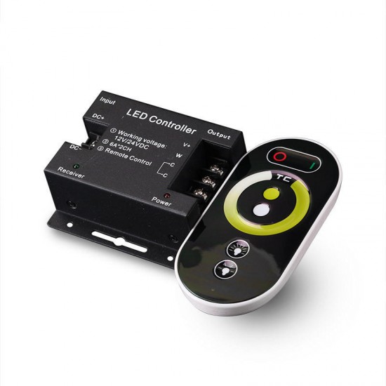 DC12-24V 6A 2CH LED RF Touch Dimmer Remote Controller for Single Color Strip Light DC12-24V 6A 2CH LED RF Touch Dimmer Remote Controller for Single Color Strip Light