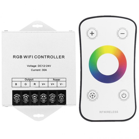 DC12/24V Wifi LED RGB Controller with Touch Remote Control for Strip Light DC12/24V Wifi LED RGB Controller with Touch Remote Control for Strip Light