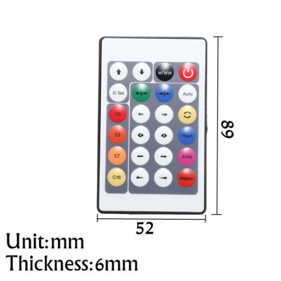 DC12V 24 Key IR Remote Controller for WS2811 LED Strip Light