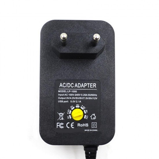 DC3/4.5/5/6/7.5/9/12V 30W Adjustable Power Adapter Universal Charger EU Plug for LED Strip Light DC3/4.5/5/6/7.5/9/12V 30W Adjustable Power Adapter Universal Charger EU Plug for LED Strip Light