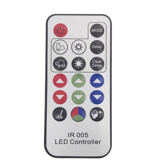 DC5-24V 12A Waterproof LED Controller with 17 Keys IR Remote Control for 5050 3528 RGB Strip Light