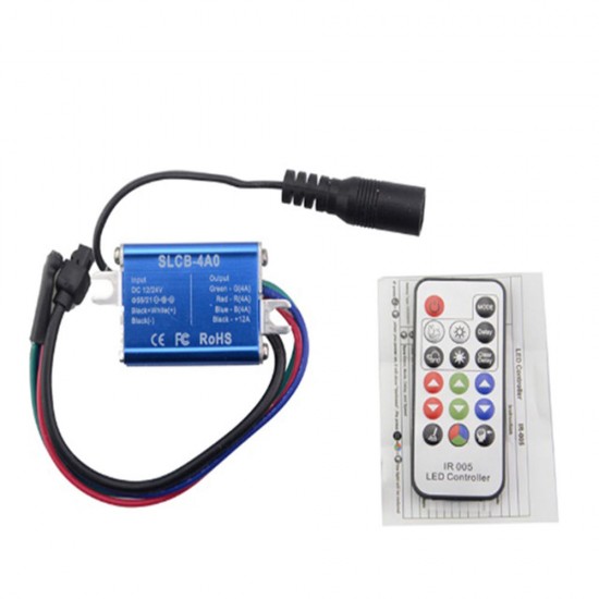 DC5-24V 12A Waterproof LED Controller with 17 Keys IR Remote Control for 5050 3528 RGB Strip Light DC5-24V 12A Waterproof LED Controller with 17 Keys IR Remote Control for 5050 3528 RGB Strip Light
