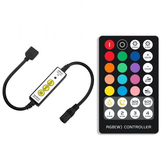 DC5-24V 6A 3Keys IR LED Dimmer Controller + 28Keys Remote Control for RGBW Strip Lights