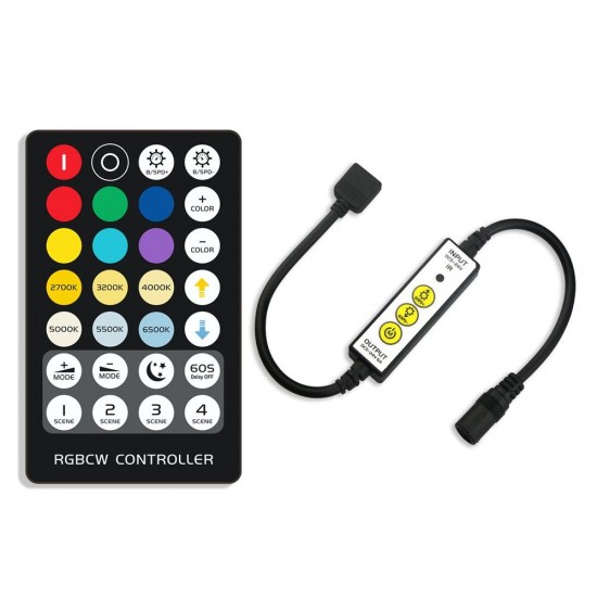 DC5-24V 6A Mini 3Keys IR LED Dimmer Controller+28Keys Remote Control for RGBCCT Strip Light DC5-24V 6A Mini 3Keys IR LED Dimmer Controller+28Keys Remote Control for RGBCCT Strip Light