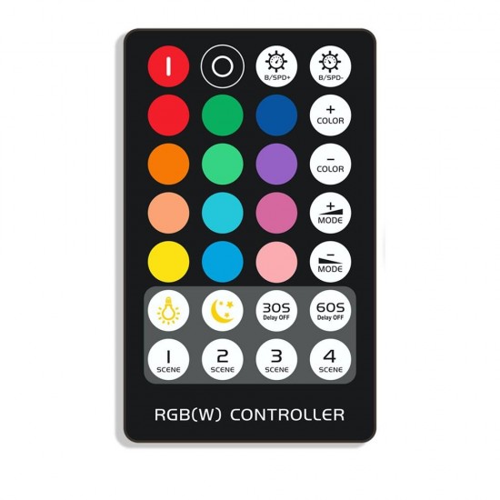 DC5-24V 6A RGB Constant Current LED Strip Light Controller + 28Keys RF Remote Control for Indoor Use DC5-24V 6A RGB Constant Current LED Strip Light Controller + 28Keys RF Remote Control for Indoor Use