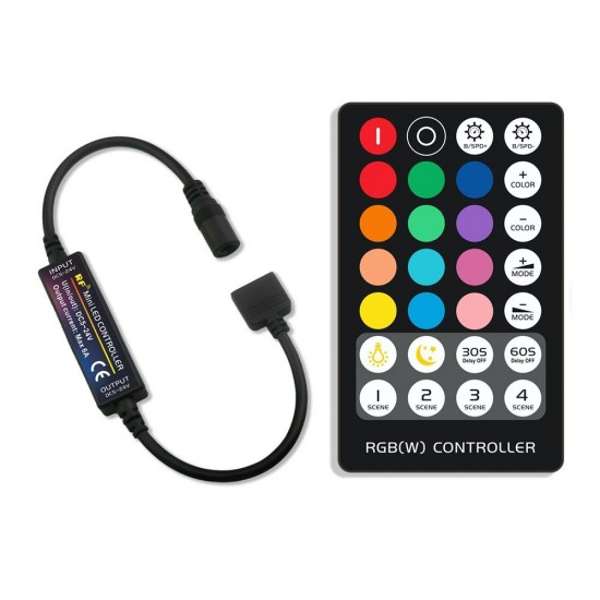 DC5-24V 6A RGB Constant Current LED Strip Light Controller + 28Keys RF Remote Control for Indoor Use