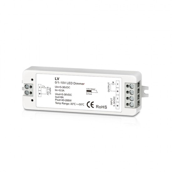 DC5-36V To 1-10V 1 Channel PWM Constant Voltage Single Color LED Dimmer Controller