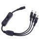 DC5.5*2.1mm One Female to Three Male Way Splitter Connector with Switch for CCTV LED Strip Light DC5.5*2.1mm One Female to Three Male Way Splitter Connector with Switch for CCTV LED Strip Light