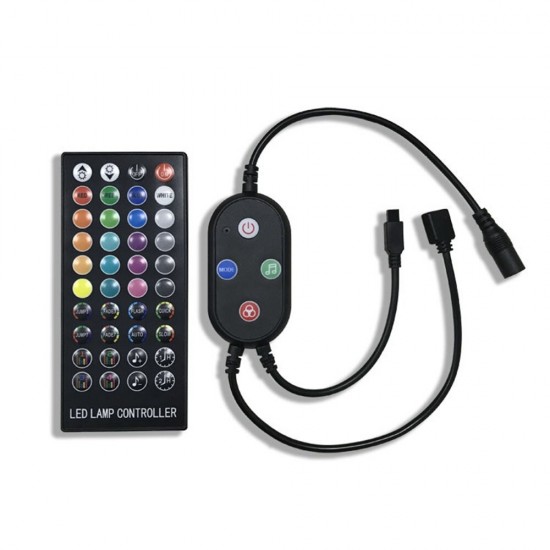 DC5V-24V bluetooth Music RGB 4Pin LED Controller + 40Keys IR Remote Control for 5050 2835 Strip Lighting