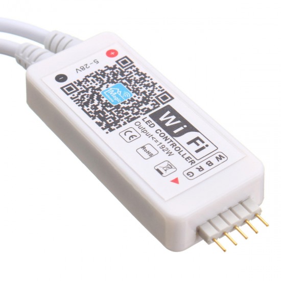 DC9-12V Mini WiFi RGBW LED Strip Controller + 24 Keys IR Remote Control Work With Alexa Google Home DC9-12V Mini WiFi RGBW LED Strip Controller + 24 Keys IR Remote Control Work With Alexa Google Home