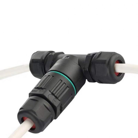 IP68 Waterproof T Shape 3 Pin Cable Wire Connector Quick Screw Connection Outdoor Terminal