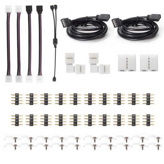 LED RGB 5050 Connector Kits 10MM 4Pin Includes Most Solderless Connectors Provides Most Parts for DIY Strip Light