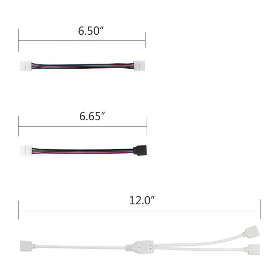 LED RGB 5050 Connector Kits 10MM 4Pin Includes Most Solderless Connectors Provides Most Parts for DIY Strip Light