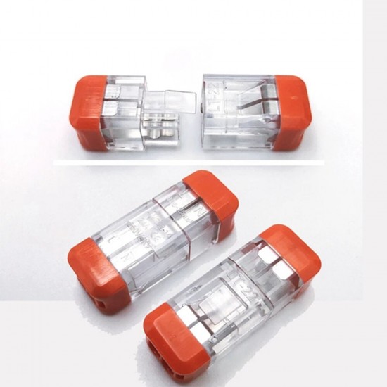 LT-22 2 Pin Transparent Quick Wire Connector Universal Compact Electrical Push-in Butt Conductor Terminal Block LT-22 2 Pin Transparent Quick Wire Connector Universal Compact Electrical Push-in Butt Conductor Terminal Block