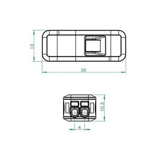 LT-22 2 Pin Transparent Quick Wire Connector Universal Compact Electrical Push-in Butt Conductor Terminal Block