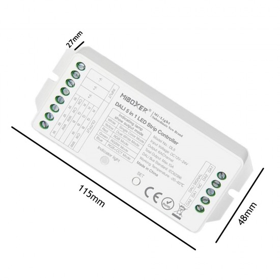 DL5 5 IN 1 LED Strip Controller Common Anode Compatible with remote control/DALI Bus Power Supply DC12-24V