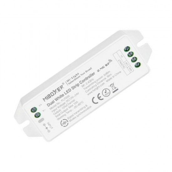 FUT035 (Upgraded) 2.4GHz 4-Zone LED Controller for Color Temperature Dual White Strip Light DC12V-24V