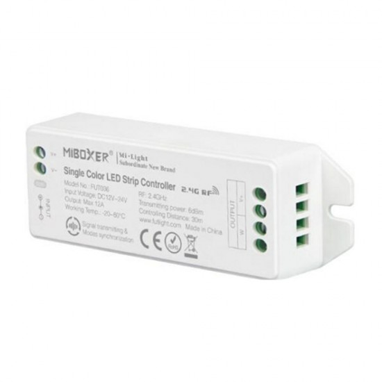 FUT036 Single Color Smart LED Strip Controller Work with Amazon Alexa Google Assistant DC12V-24V FUT036 Single Color Smart LED Strip Controller Work with Amazon Alexa Google Assistant DC12V-24V