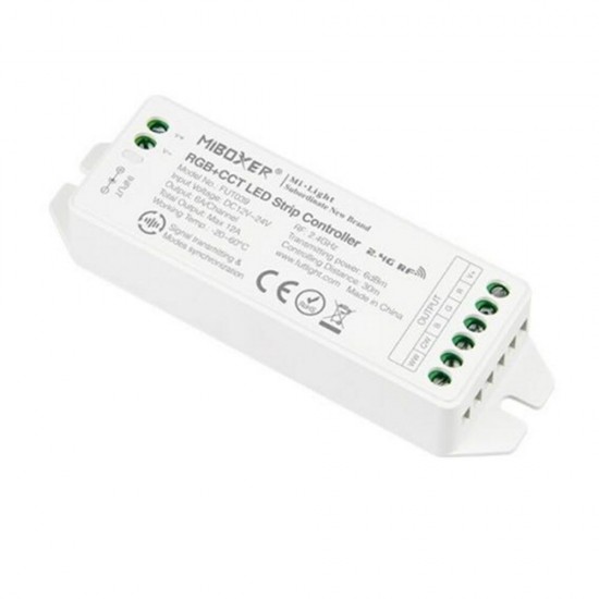 FUT039(Upgraded) 2.4GHz RGB+CCT LED Strip Controller Work with DMX512 Amazon Alexa Google Home DC12-24V FUT039(Upgraded) 2.4GHz RGB+CCT LED Strip Controller Work with DMX512 Amazon Alexa Google Home DC12-24V