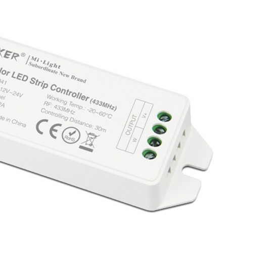 FUT041(Upgraded) Single Color Dimmer Controller + 433MHz RF Remote Control for LED Strip Tape Light DC12-24V FUT041(Upgraded) Single Color Dimmer Controller + 433MHz RF Remote Control for LED Strip Tape Light DC12-24V