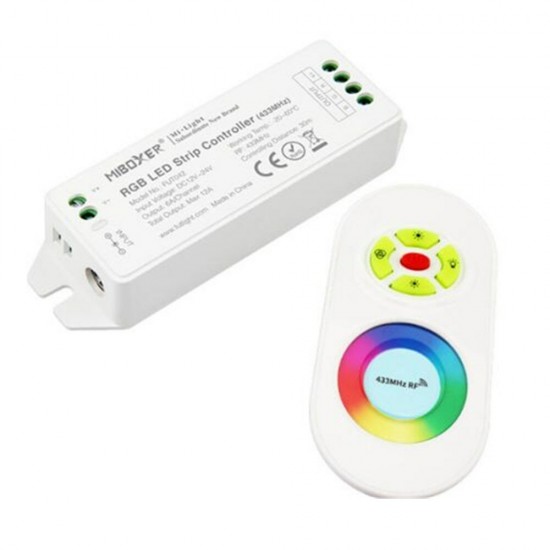 FUT042(Upgraded) LED Controller + 433MHz RF Remote Control for RGB LED Strip Light DC12-24V