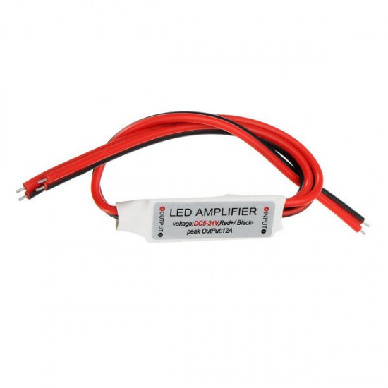 Mini 12A LED Amplifier Controller Power Accessories For Single Color Strip Light DC5-24V