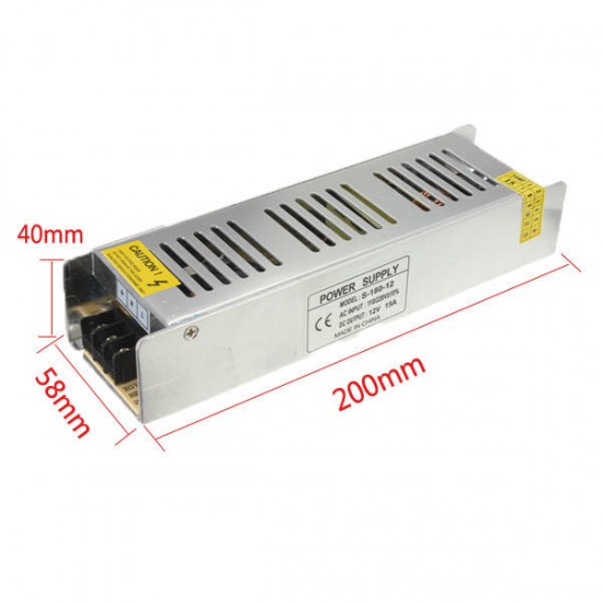 Mini 180W AC 85-265V to 12V 15A Switching Power Supply for LED Strip