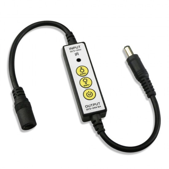Mini 3Keys Button IR LED Dimmer Controller+14Keys Remote Control for Single Color Strip Light DC5-24V Mini 3Keys Button IR LED Dimmer Controller+14Keys Remote Control for Single Color Strip Light DC5-24V