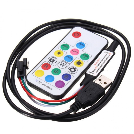 Mini USB 17 Keys Remote Controller for WS2811 WS2812B LED Strip Light DC5-24V Mini USB 17 Keys Remote Controller for WS2811 WS2812B LED Strip Light DC5-24V