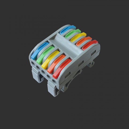 PCT-225 10pole Push In Colorful Quick Wire Cable Connector Terminal Blocks With Guide Rail
