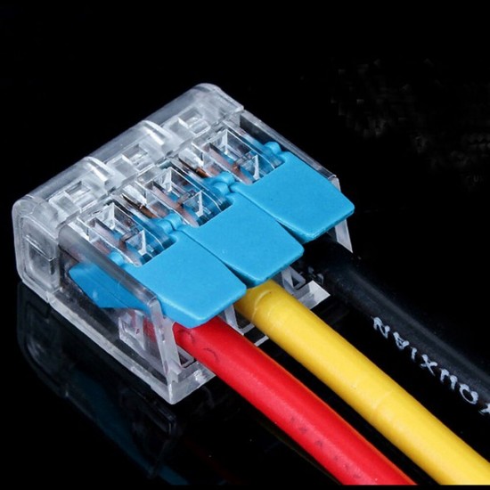 PCT-413 10PCS 3Pin Quick Wire Connector 32A 450V Spring Terminal Block Connectors Box Kit