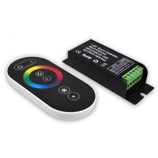 RF Wireless 18A RGB 3 Channel LED Touch Controller Dimmer For Strip Light Lamp DC12-24V